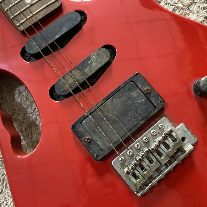 KCC Red Electric Guitar HSS, Basswood Body with Maple Neck, Rosewood F