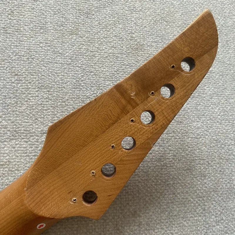 Purple Tiger Maple Top Headstock Guitar Neck, Rosewood Fingerboard 24