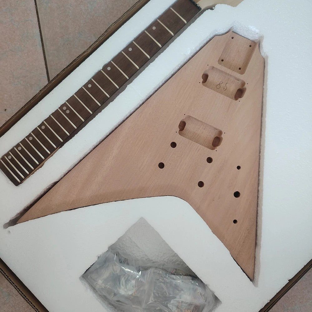 DIY Project Kit Mahogany Body Maple Neck Rosewood Fingerboard Fit Flyi
