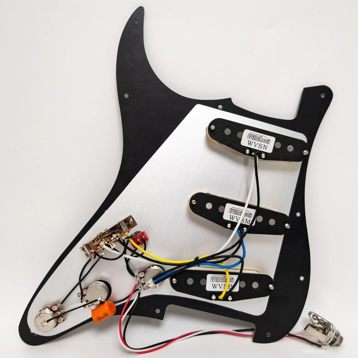 Black Pearl Guitar Loaded Prewired Pickguard Alnico Wilkinson Pickups