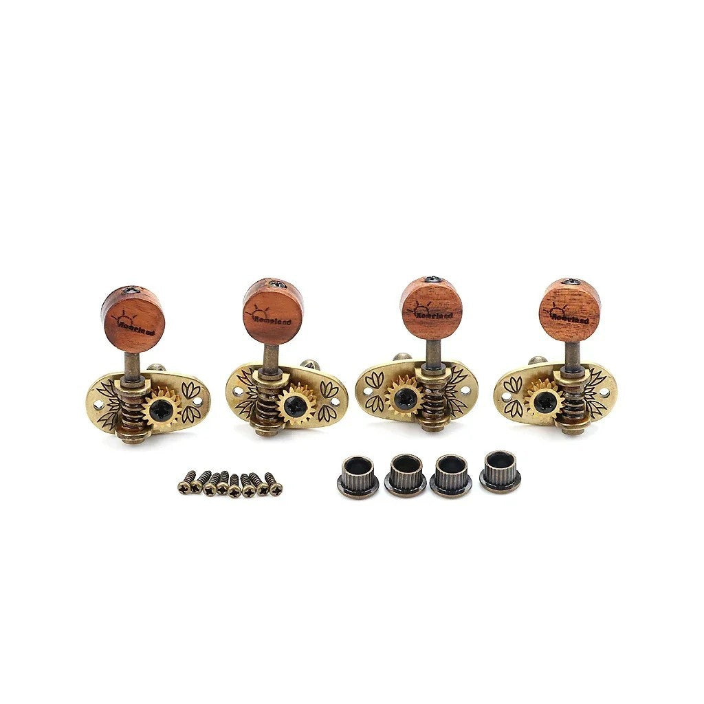 Bronze Ukulele 2R2L Tuning Pegs Machine Heads Open Gear