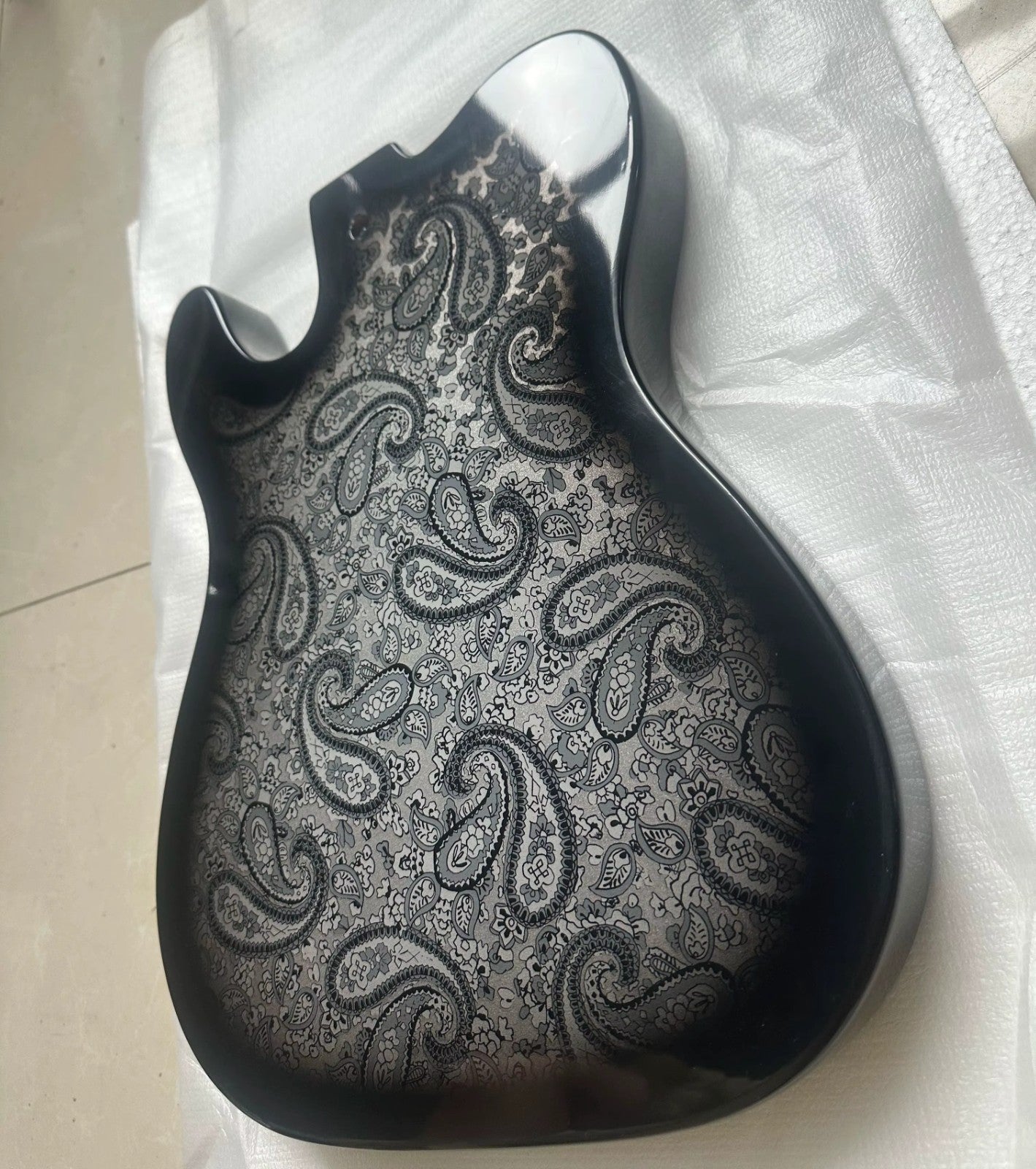 Black Custom Amoeba Finish Guitar Mahogany Body Fit Telecaster Tele
