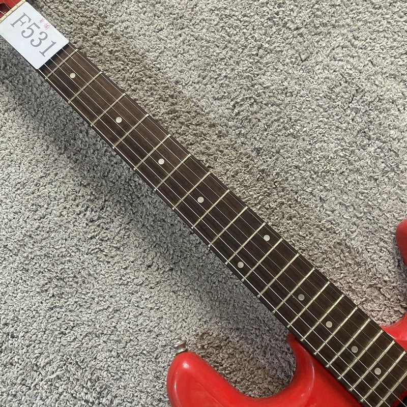 Custom Red Glossy Finish Guitar, Basswood Body, Maple Neck, Rosewood F