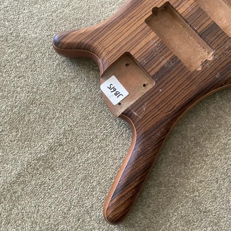 Zebra Wood Top Electric Bass Mahogany Body DIY Project