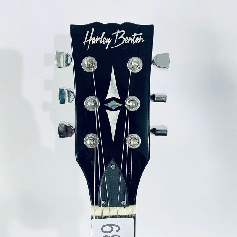 Harley Benton Gloss Black Guitar, Mahogany Body Maple Neck, Rosewood F
