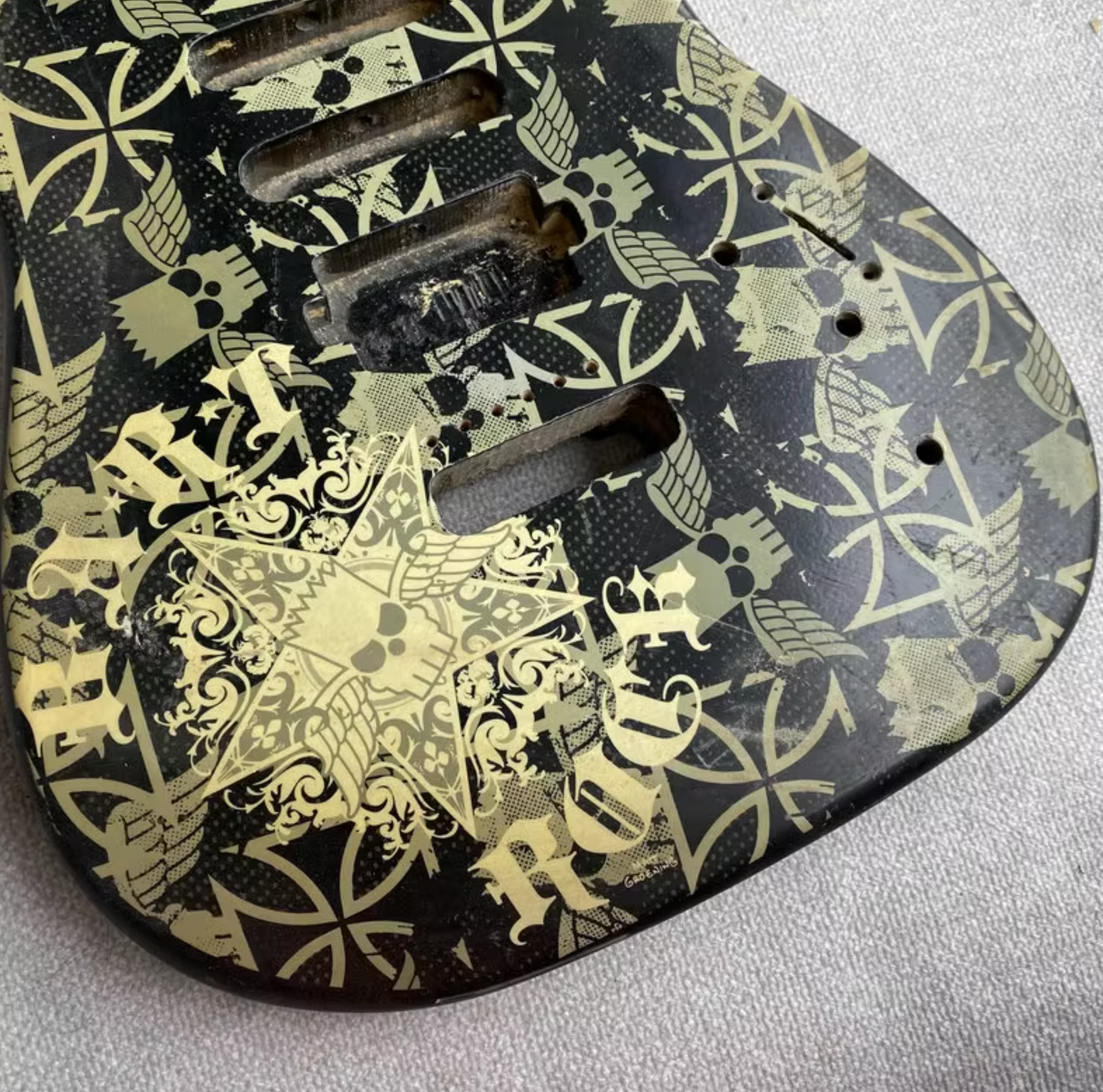 HSS Skull Head Top Guitar Basswood Body DIY Project