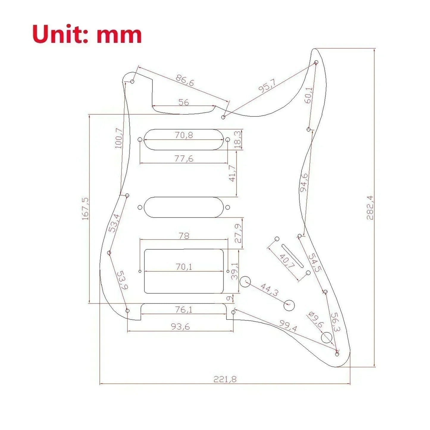 HSS White Black Zebra Loaded Prewired Pickguard Fit Stratocaster Strat