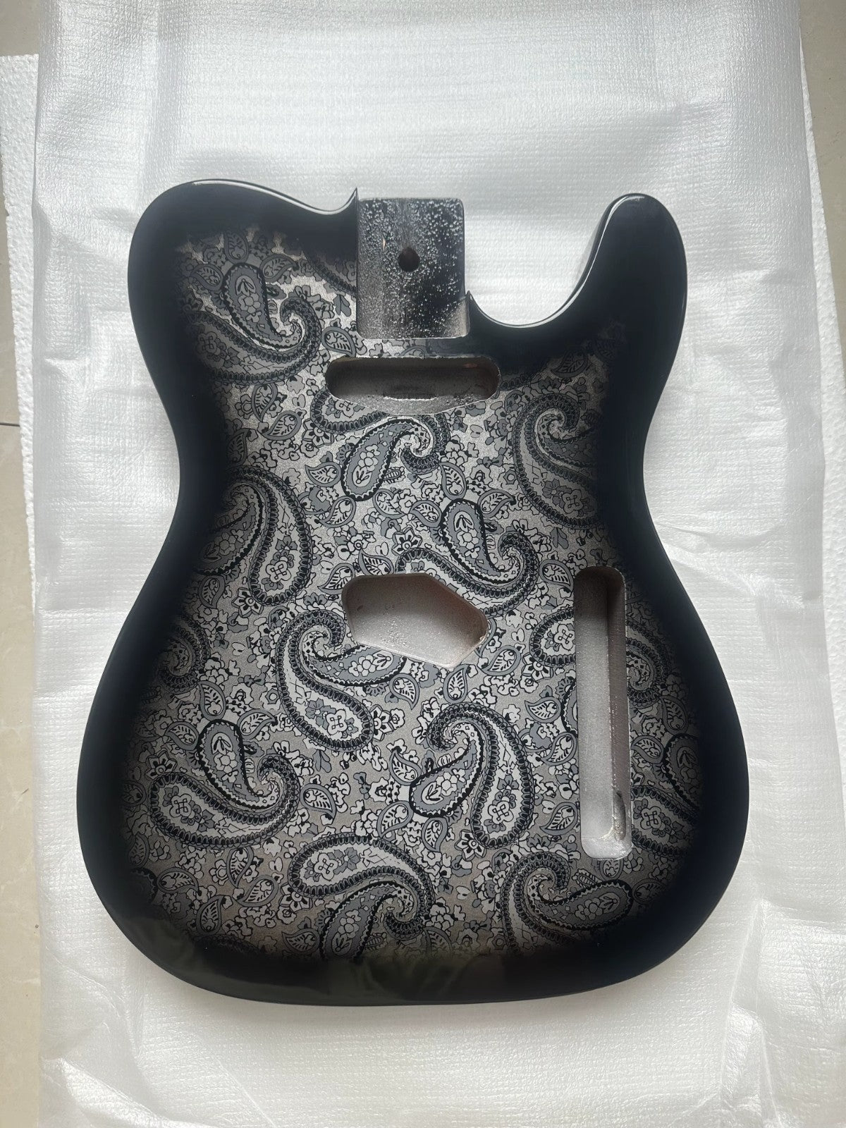 Black Custom Amoeba Finish Guitar Mahogany Body Fit Telecaster Tele