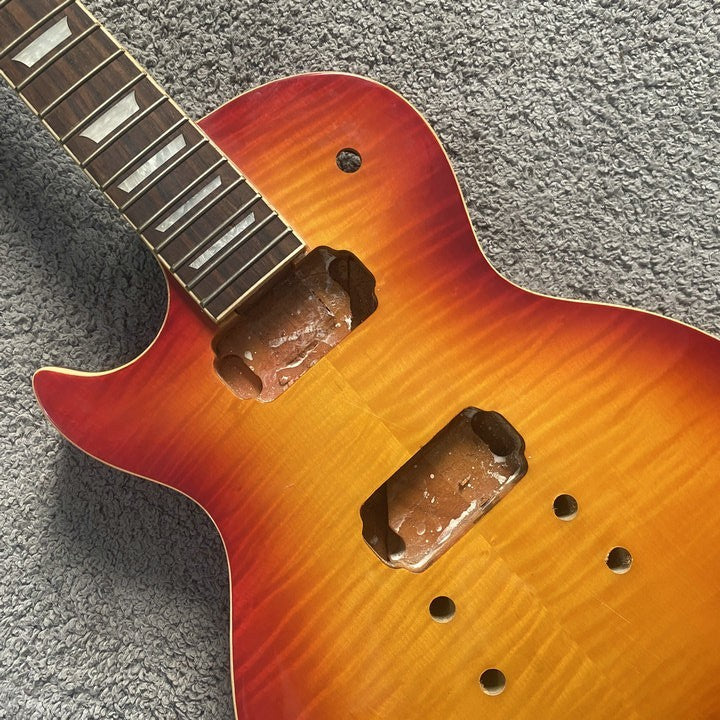 Left Hand Harley Benton Guitar Tiger Maple Top Body with Neck Set Fit