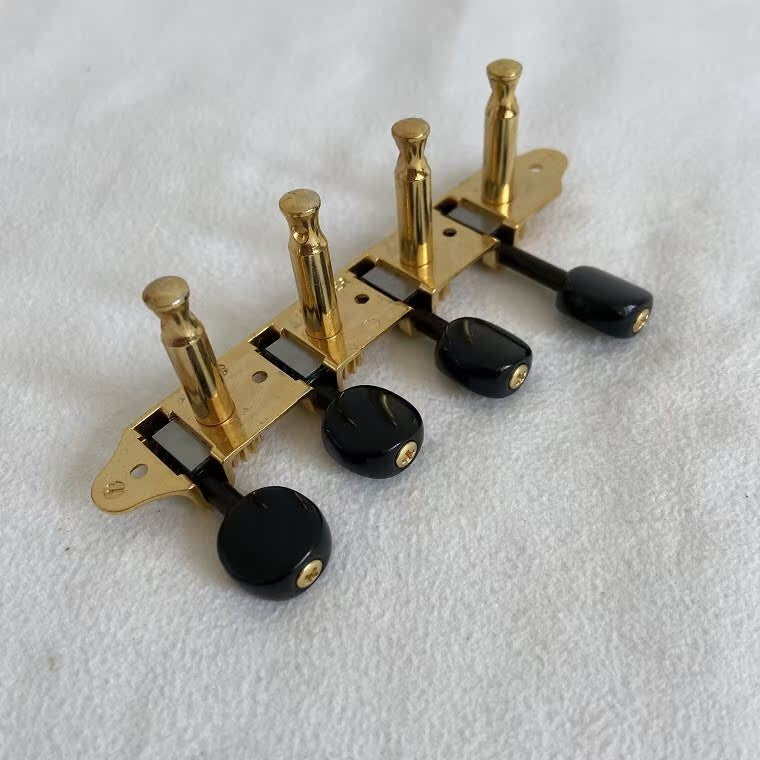 Gold 8 String Mandolin Vintage Tuning Pegs Machine Heads Black Buttons