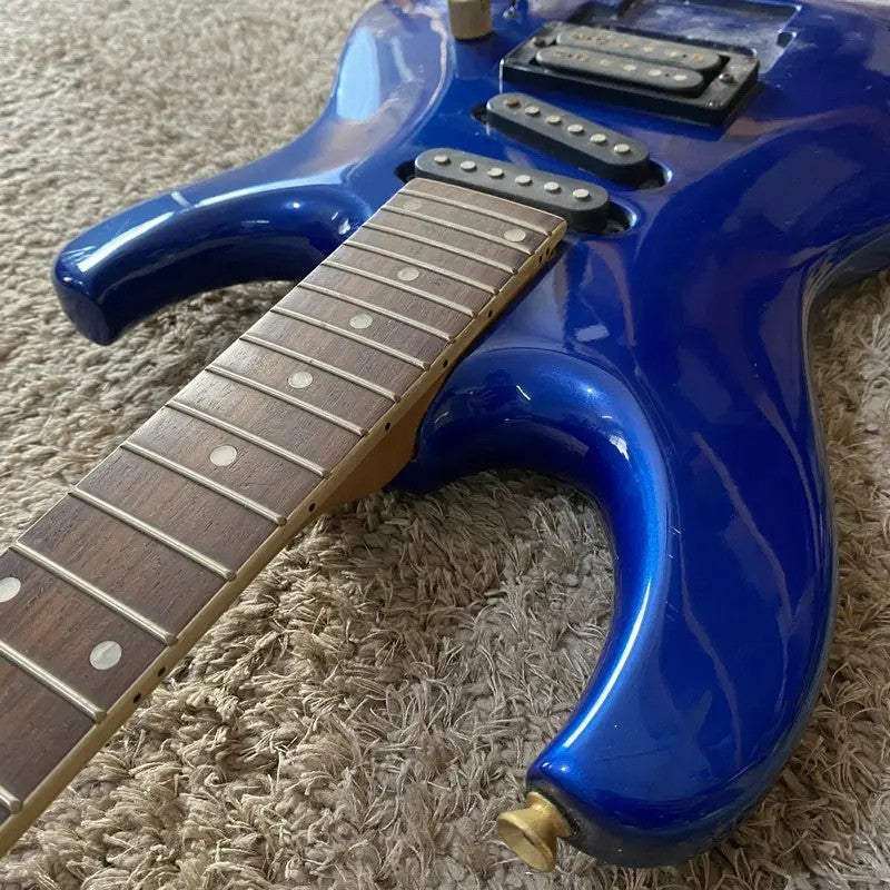 Metallic Blue HSH Guitar, Basswood Body, Rosewood Fingerboard Maple Ne
