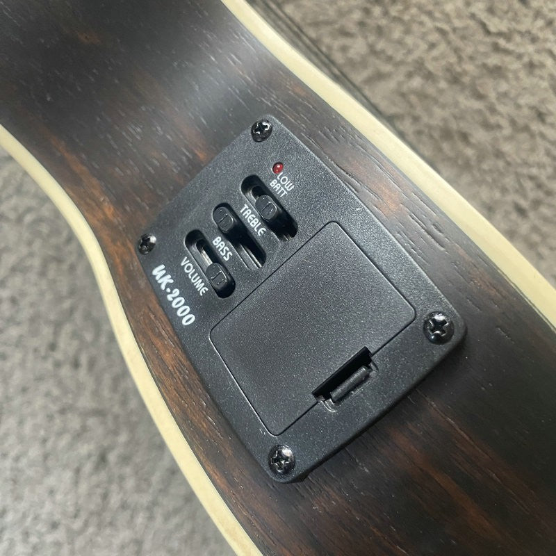 Ibanez 4 String Electric Ukulele Mini Guitar, Nylon Strings, Black Wal