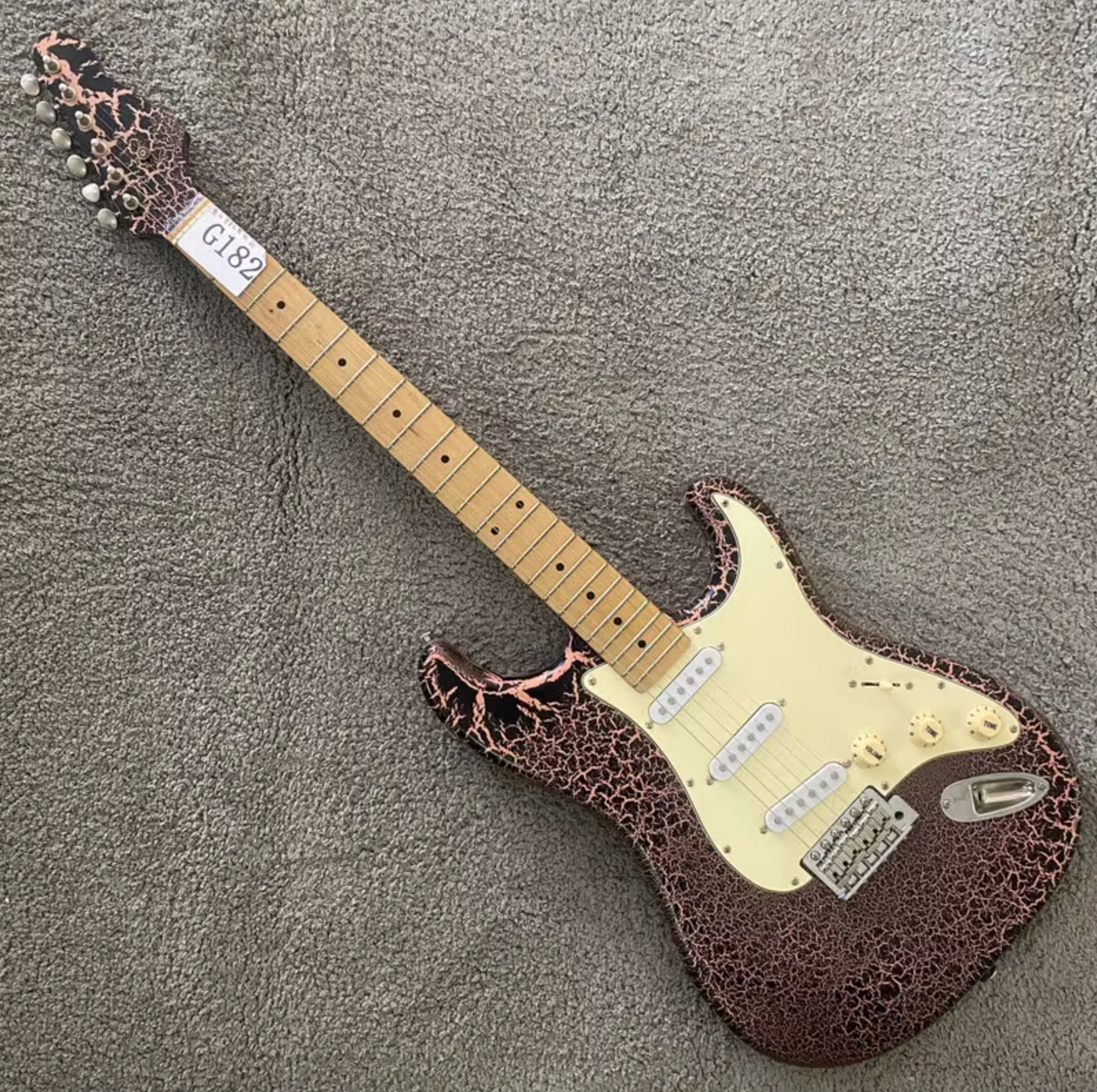 Custom Finish Guitar SSS, Purple Black Basswood Body, Maple Neck, 22 F