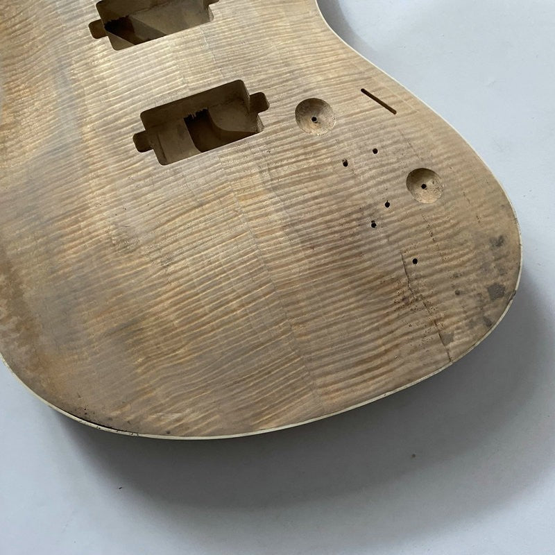 Basswood HH Guitar DIY Project Body with Tiger Maple Top