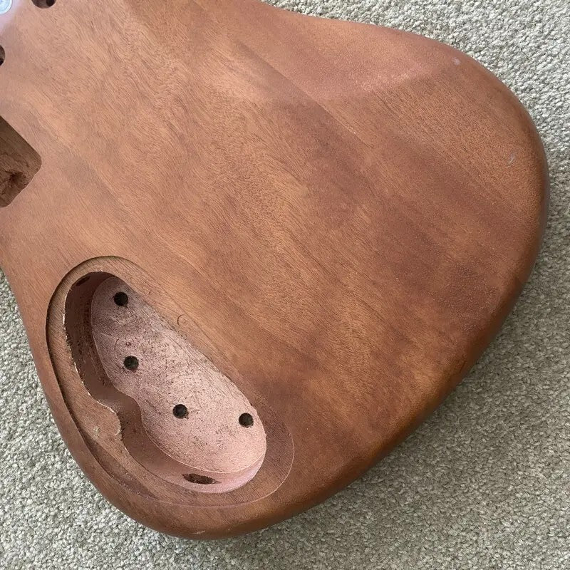 Zebra Wood Top Electric Bass Mahogany Body DIY Project