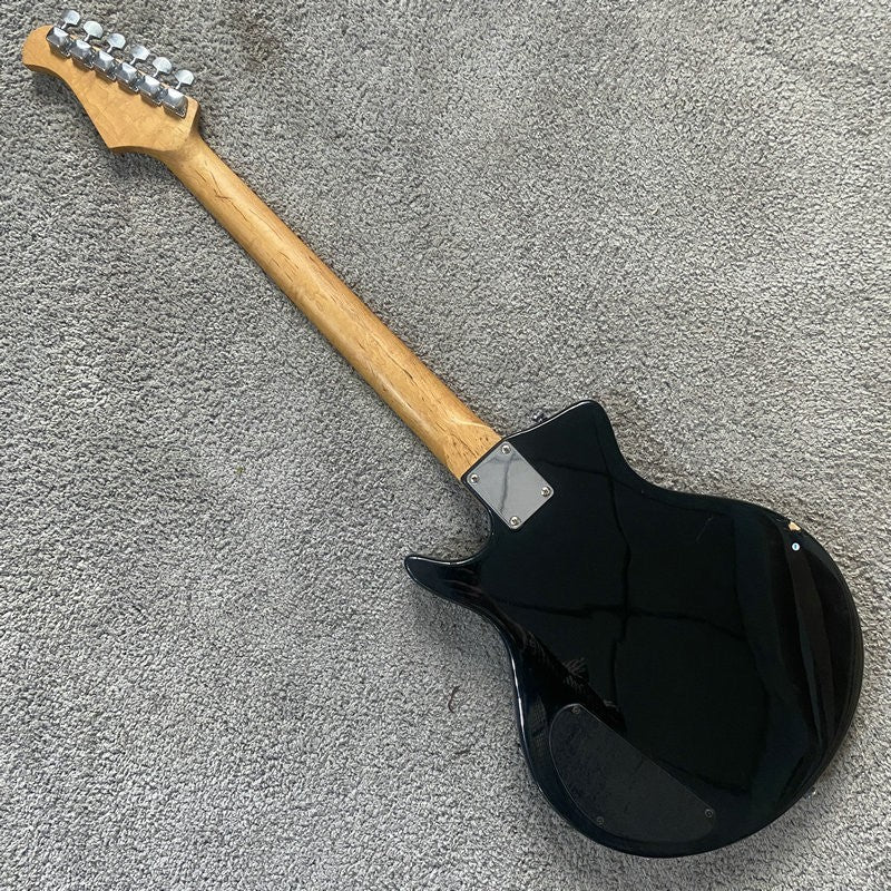 Glossy Black Electric Guitar, Solid Basswood Body, Maple Neck and Fing