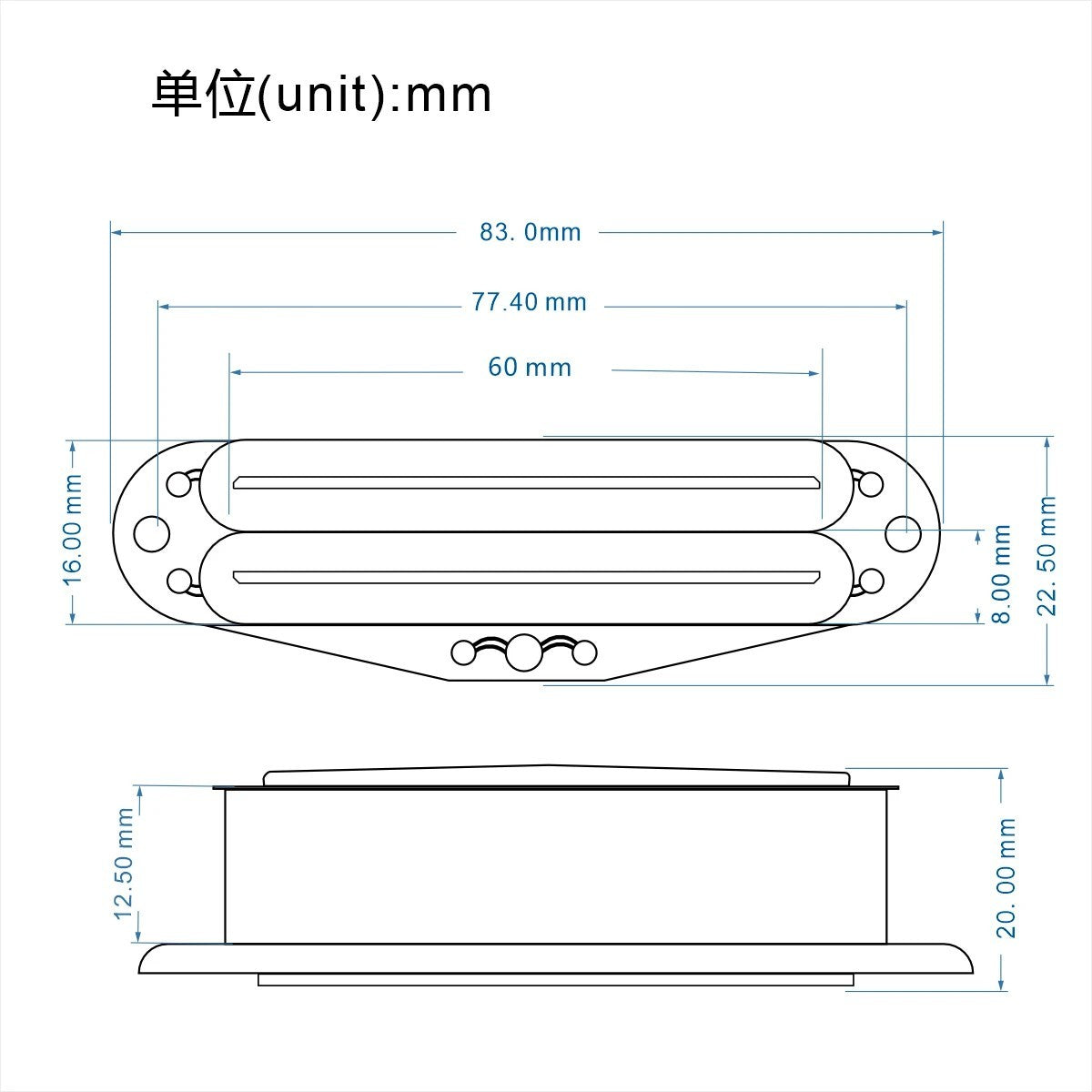 Ivory Alnico 5 Guitar Double Blades Pickups Set Fit Ibanez,Fender,Peav