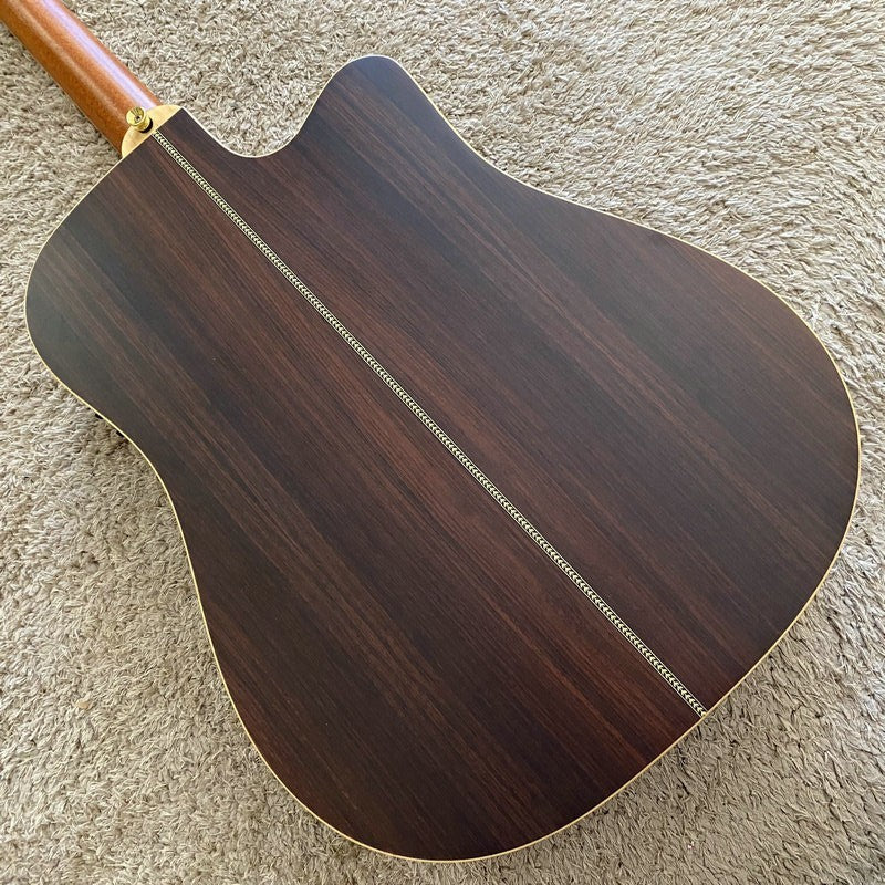 Left Handed Folk Acoustic Guitar, Spruce Body, Mahogany Neck, 22 Frets