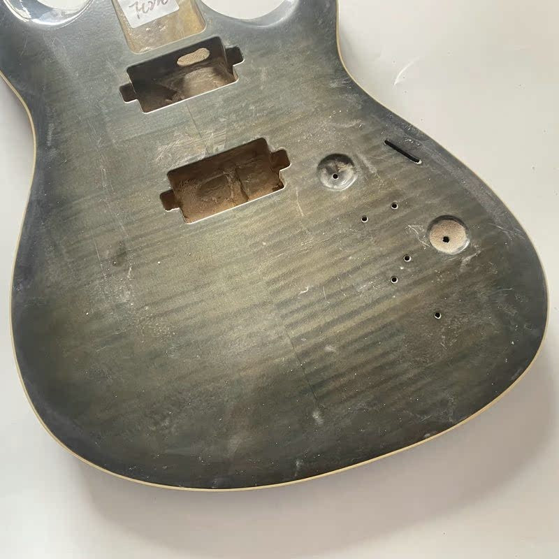 Solid Basswood Guitar Body with Tiger Maple Top, HH Pickup Route
