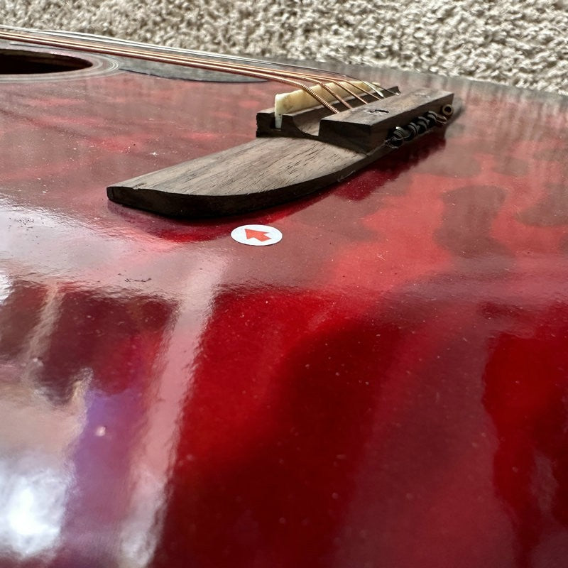 Red Burst 40 Inch Acoustic Guitar, Plywood Top Body, Rosewood Fingerbo