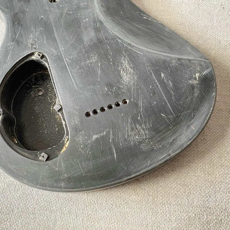 Black Cutaway Basswood Guitar Body, String Through Bridge, Single Humb