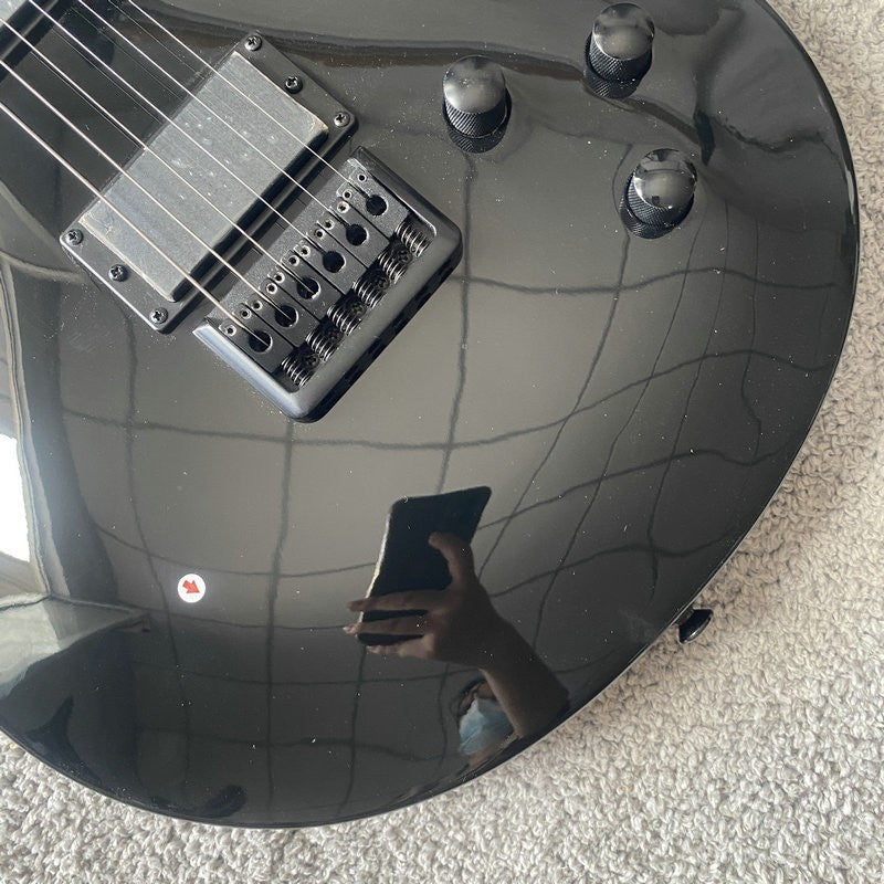 LAG Black Single Cut Electric Guitar, Mahogany Body, Neck, Rosewood Fi