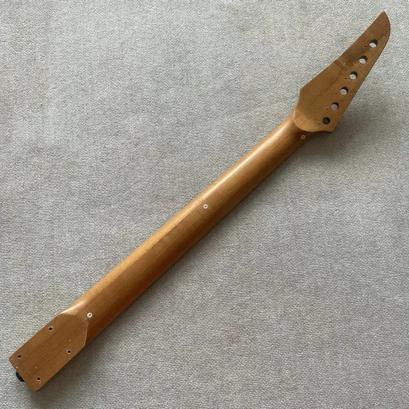 Purple Tiger Maple Top Headstock Guitar Neck, Rosewood Fingerboard 24