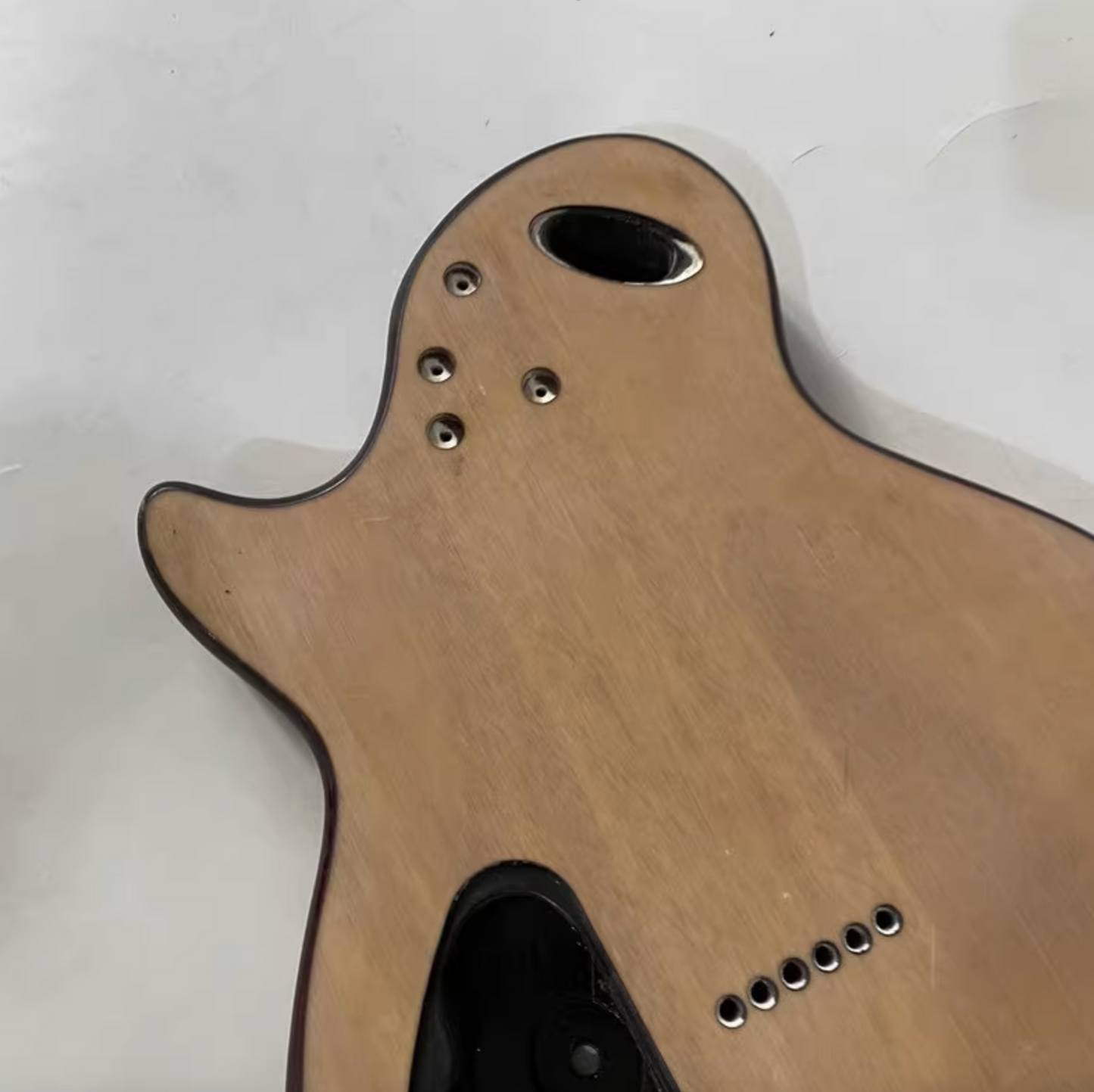 Mahogany Wood HH Guitar Single Cut Body, String Through Bridge