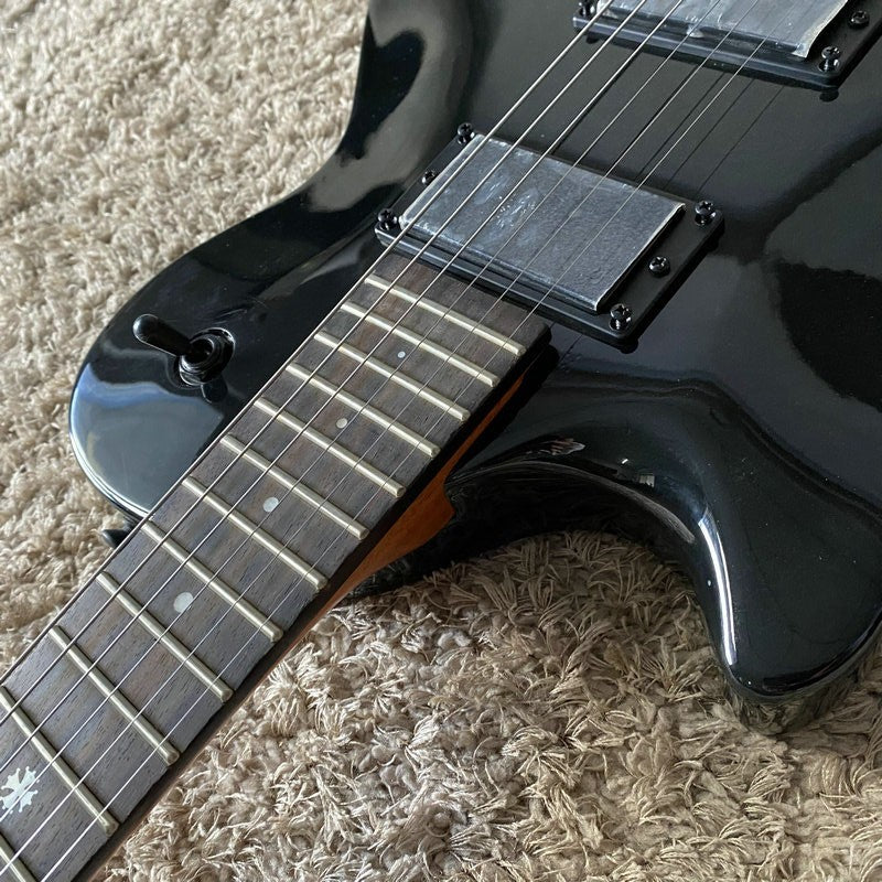LAG Black Left Handed Guitar, Mahogany Body with Neck, Rosewood Finger