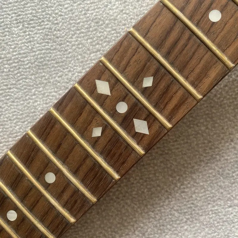 Purple Tiger Maple Top Headstock Guitar Neck, Rosewood Fingerboard 24
