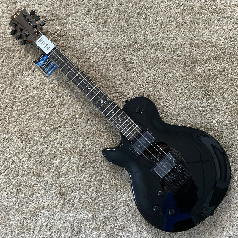 LAG Black Left Handed Guitar, Mahogany Body with Neck, Rosewood Finger