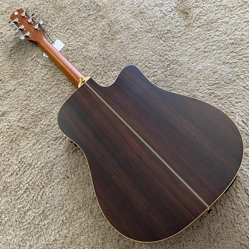 Left Handed Folk Acoustic Guitar, Spruce Body, Mahogany Neck, 22 Frets