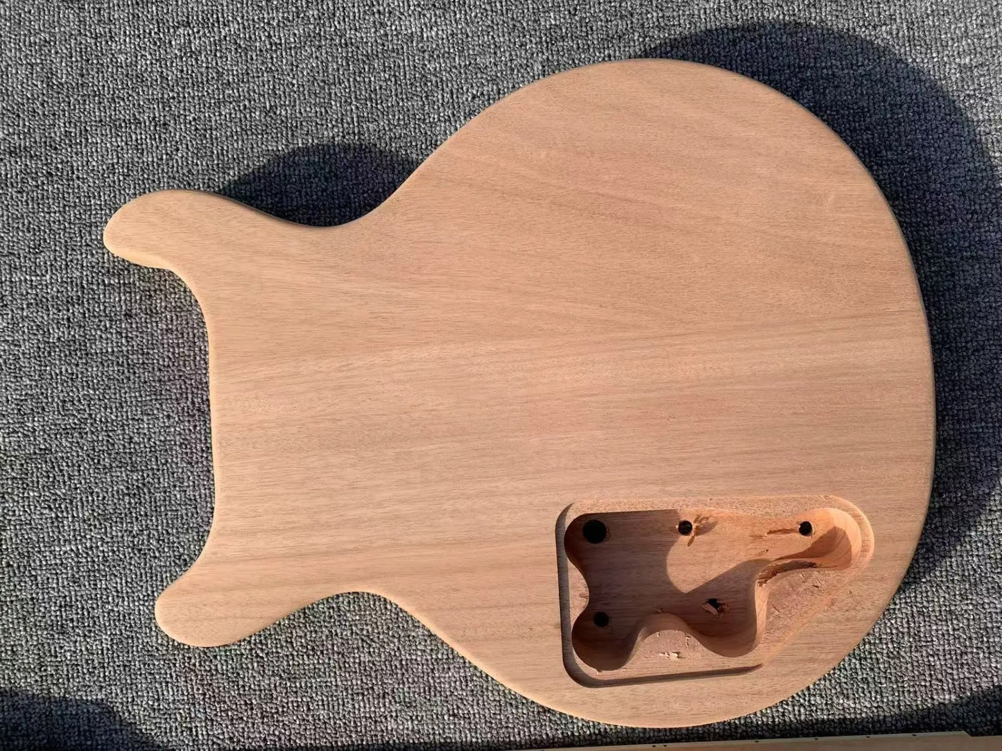Double Cutaway Mahogany Wood Unfinished Guitar Body, Rosewood Fretboar