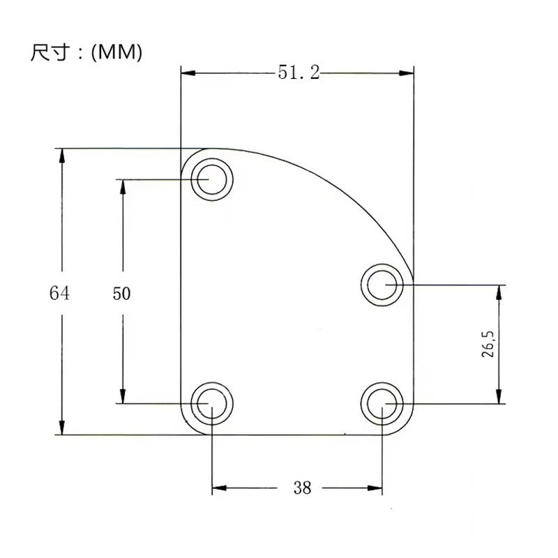 Black Guitar and Bass Neck Plate Fit Peavey,ESP,Washburn,Lakland,Dean,