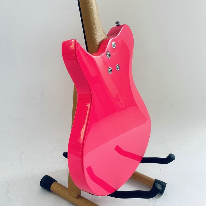 Washburn Warrior Mini Guitar in Pink Finish, Basswood Body, Maple Wood
