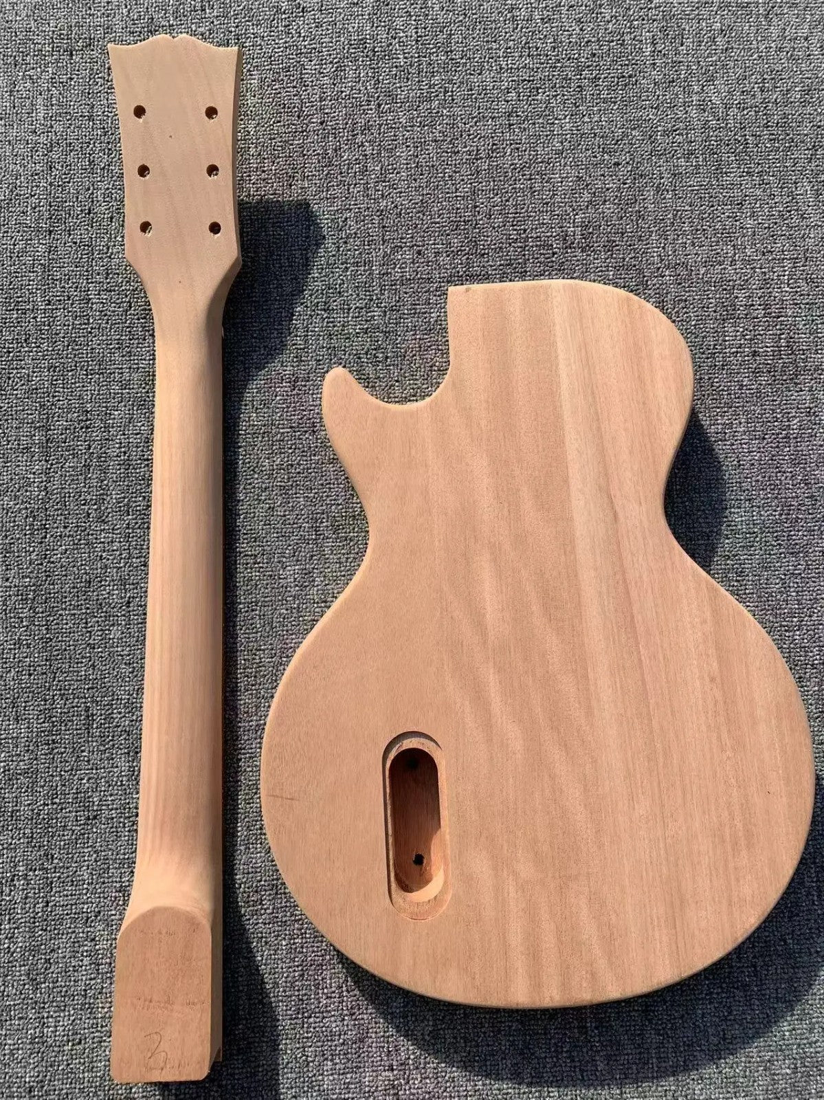 DIY Project Mahogany Guitar Body with Neck Fit Les Paul LP Junior