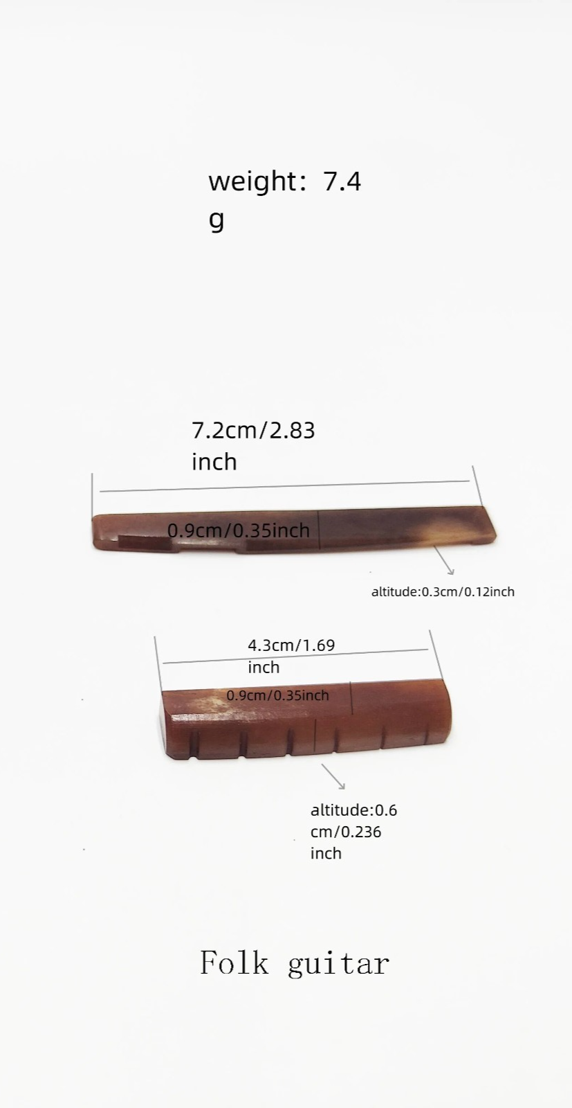 Camel Bone Acoustic Guitar Bridge Saddle and Nut Fit Jasmine, Washburn