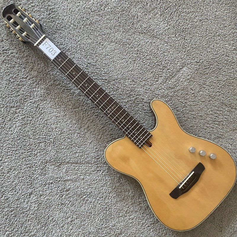 Custom Electric Classical Guitar, Spruce Top Body with Okoume Wood Nec