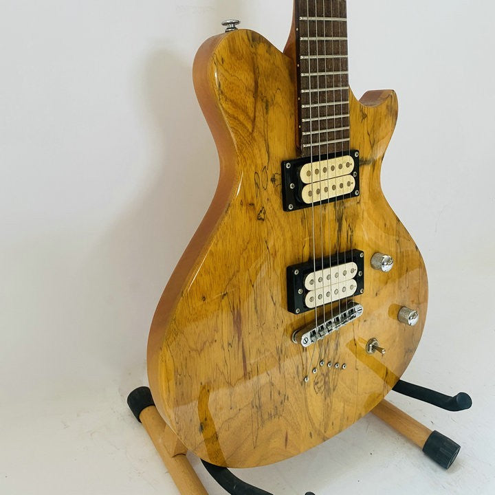 Sakura HH Guitar, Burl Wood Mahogany Body, Maple Neck, Rosewood Finger