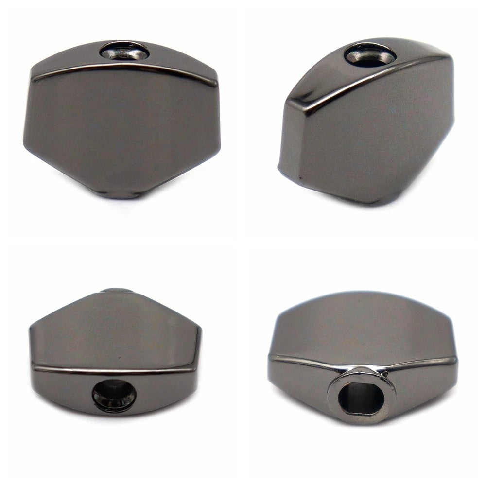 6pcs Black Nickel Guitar Metal Tuning Pegs Machine Heads Buttons Knobs
