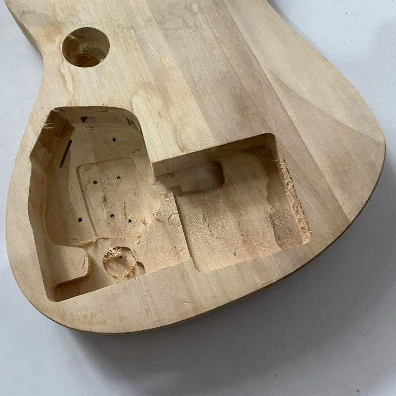HH Basswood Guitar Double Cutaway Body with Tiger Maple Top
