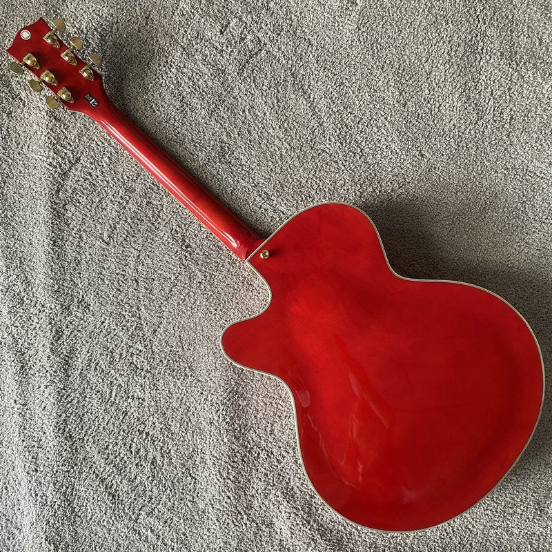 Cherry Burst Hollow Body Jazz Guitar with Maple Neck, Rosewood Fingerb
