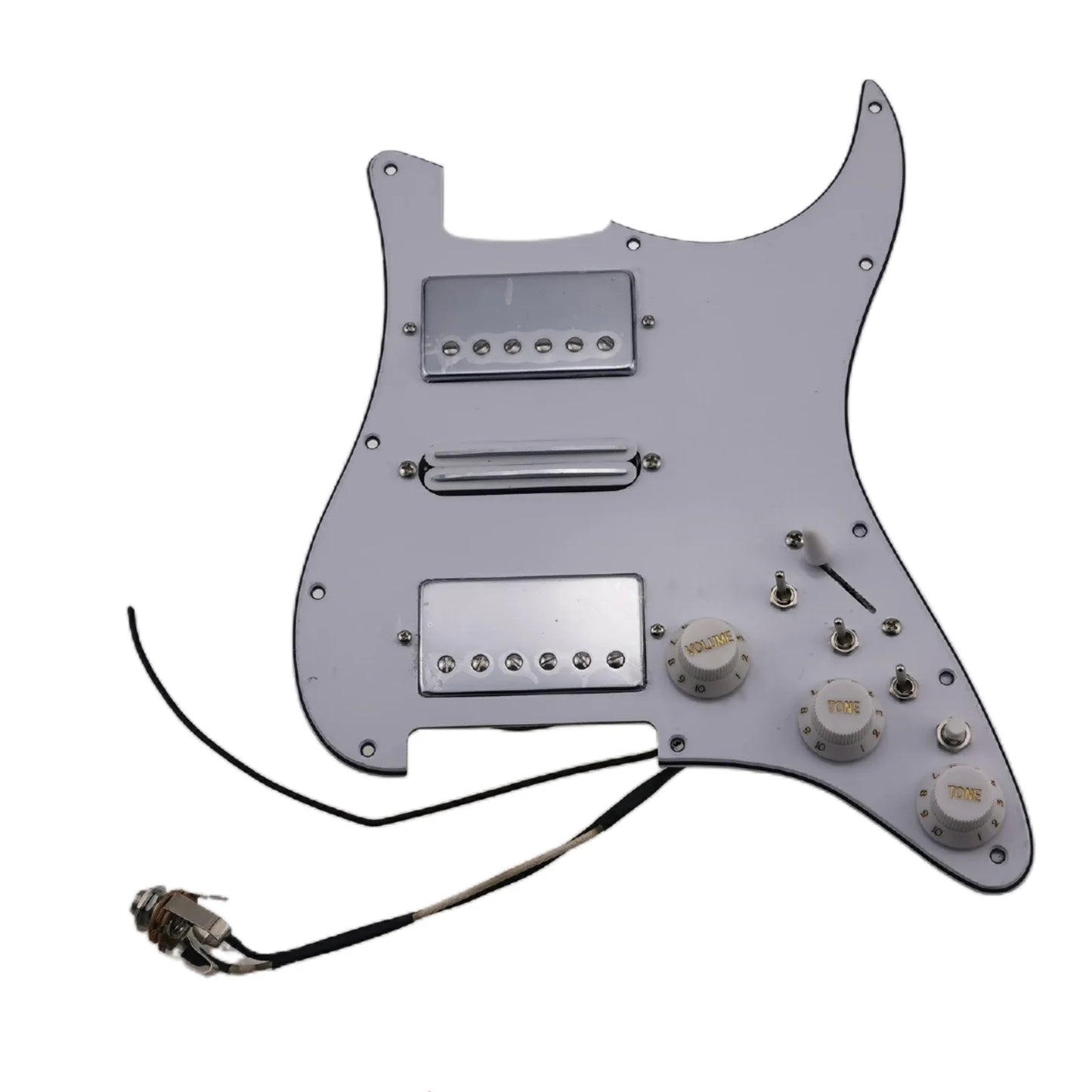Upgraded HSH US Pickguard White Humbucker Alnico Pickups 7 Way Switch Multifunction Welding Harness 1 Set Guitar Parts For Stratocaster Strat