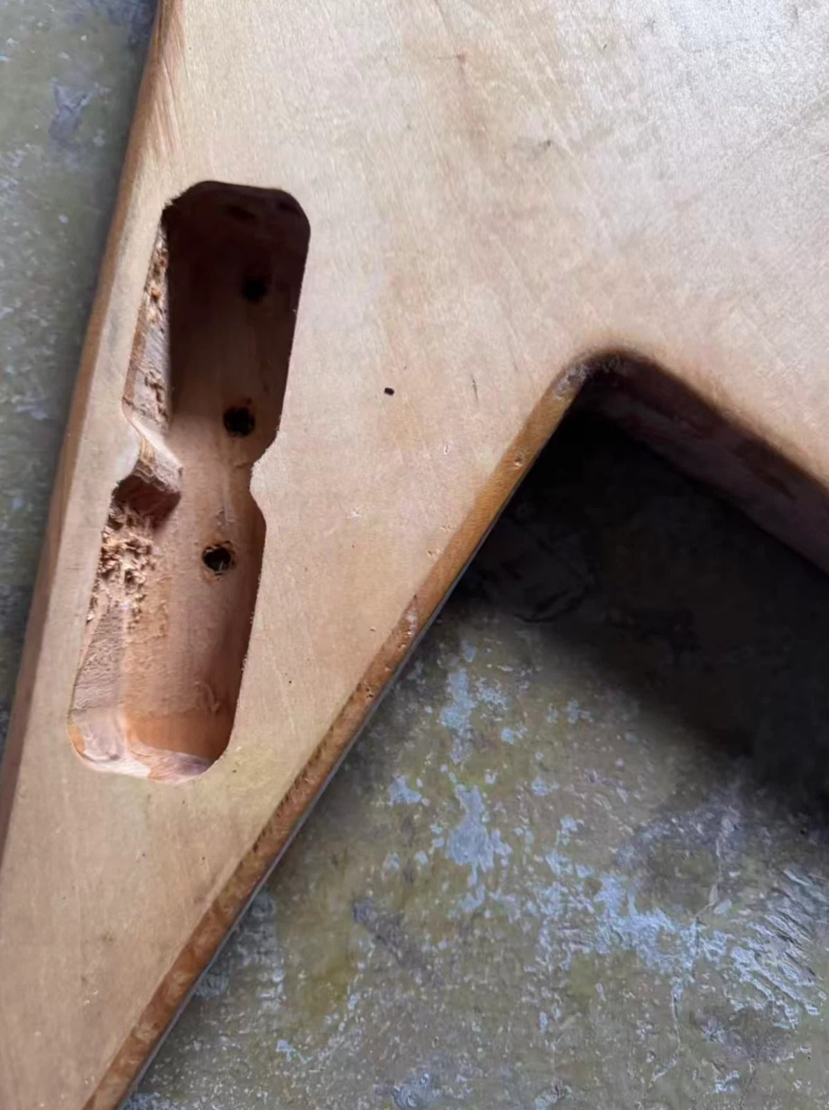 Mahogany Wood Flying V Style Guitar Body