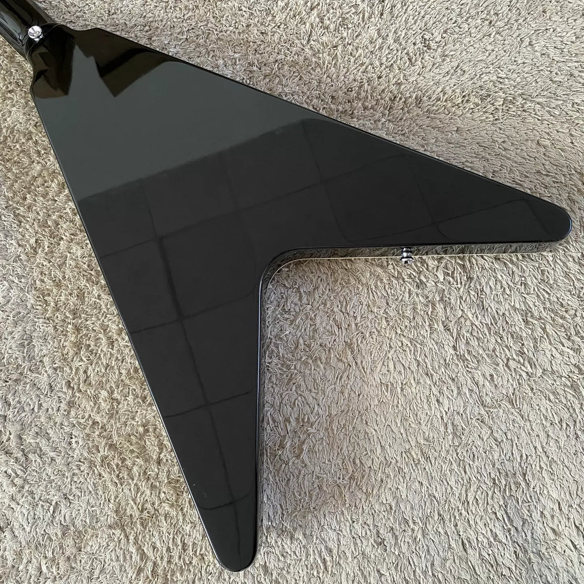 Xavier Flying V-Shaped Electric Guitar with Map Pattern and Swallowtail Maple Wood.