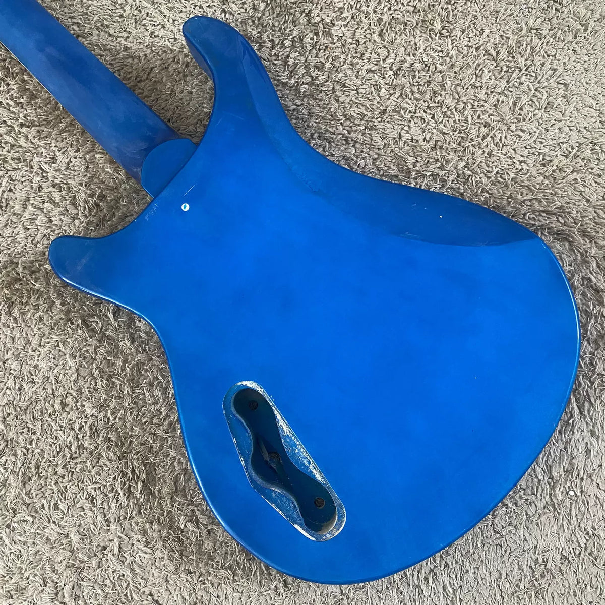 Fernando Electric Guitar with Dual Pickups, One-Piece Blue 22-Fret Semi-Finished Product, No Accessories Available