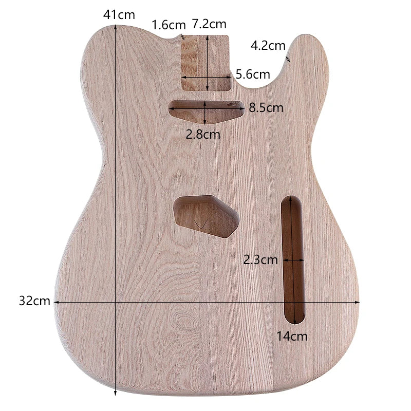 Unfinished Ash Wood Electric Guitar Body Fit Telecaster Tele
