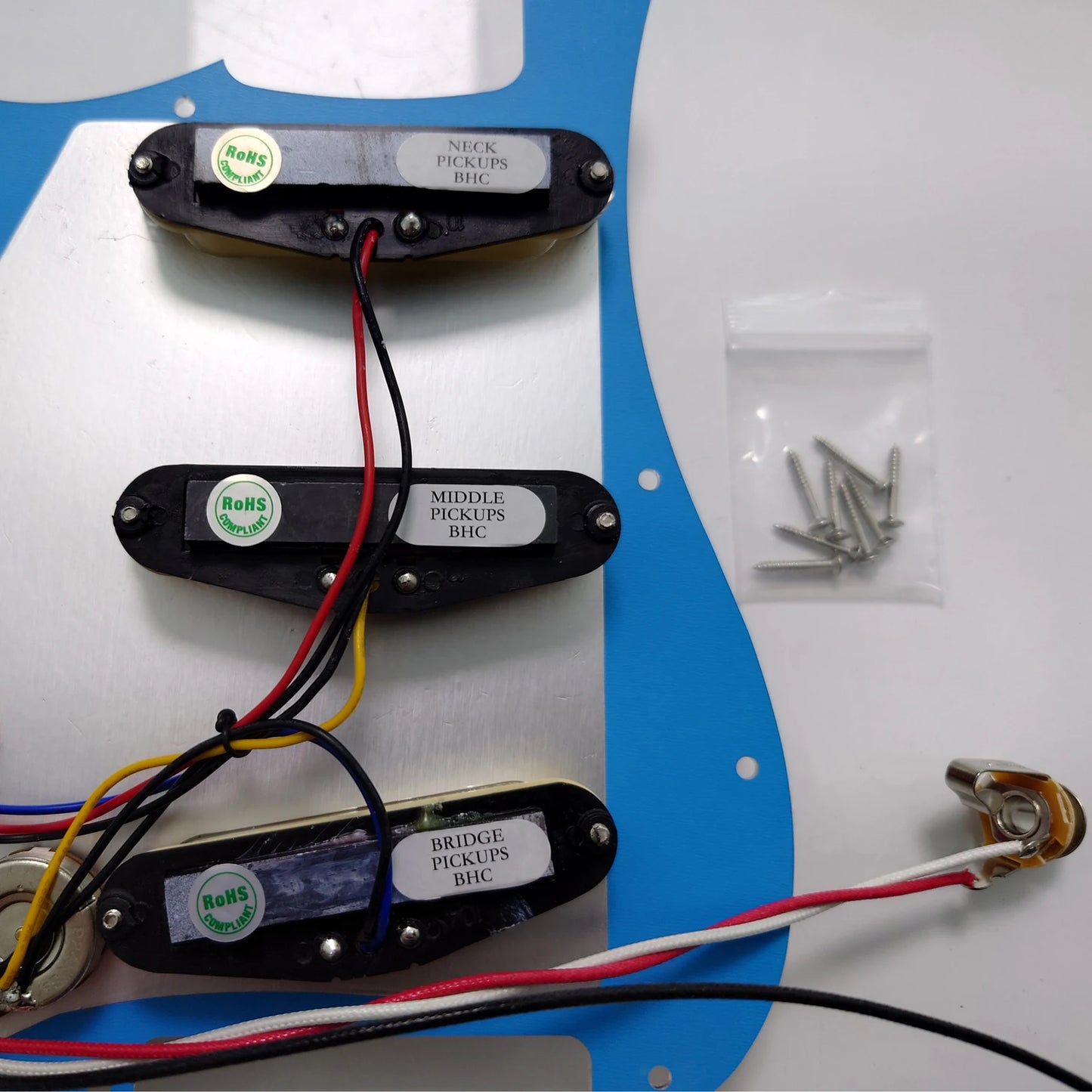 SSS Prewired Loaded ST Guitar Pickguard SD Pickups Copper Shaft Pots Multi Switch For Stratocaster Strat