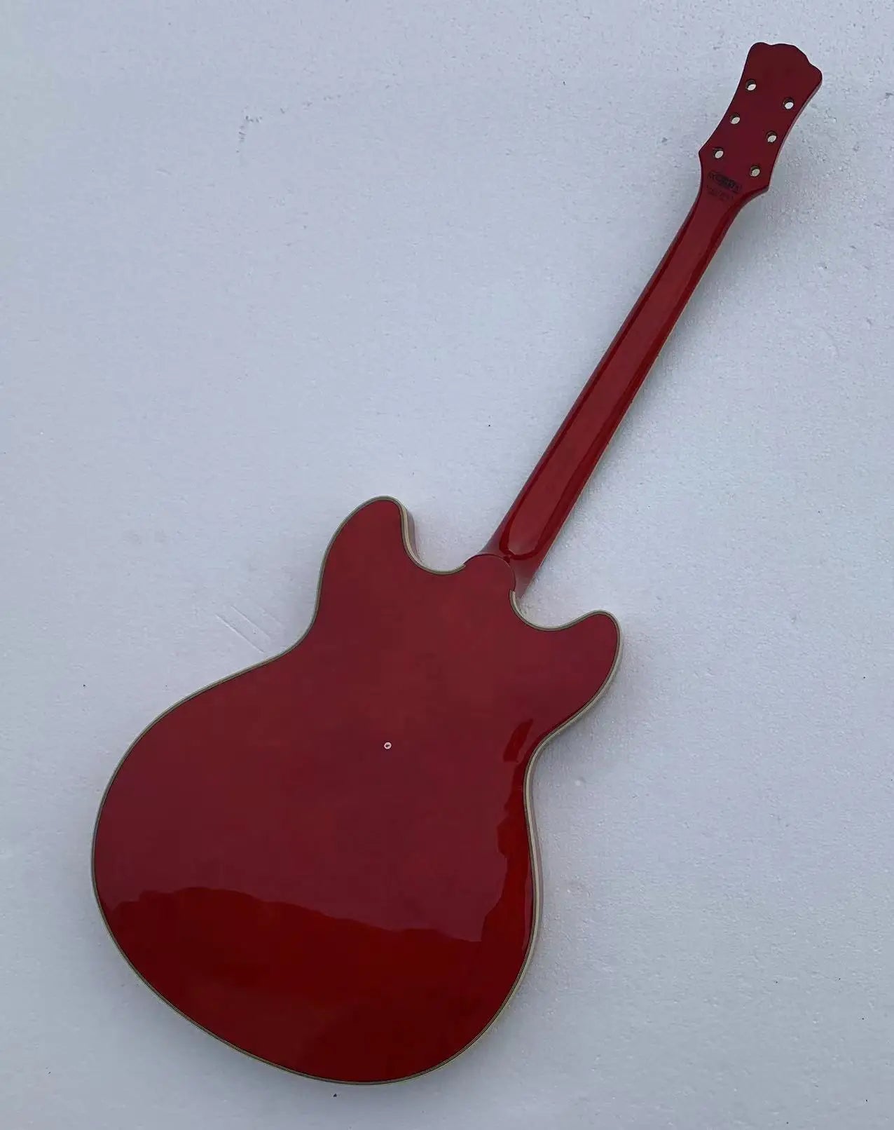 DIY Project Red Guitar Semi Hollow Jazz Body with Maple Neck, Rosewood Fingerboard
