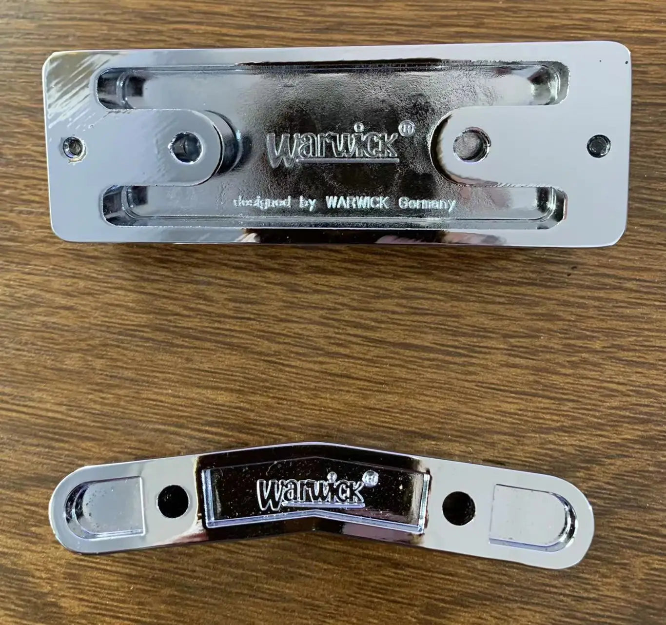 Warwick 5 String Electric Bass Bridge with Tailpiece Set in Chrome/Black/Gold